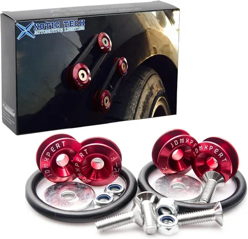 Vista 13 de x xotic tech JDM - Cierres de liberación rápida compatibles con parachoques de automóvil, tapas de escotilla de guardabarros (azul)