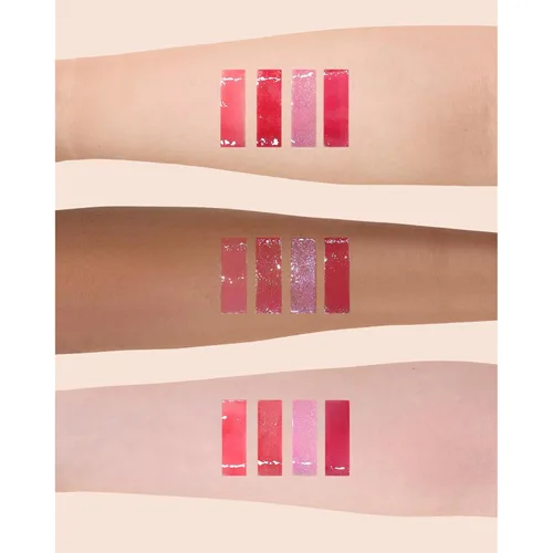 Vista 4 de Flower Knows Violet Strawberry Rococo Glowy Lip Gloss, Hot Pink Shimmer G02 Bebida de frambuesa