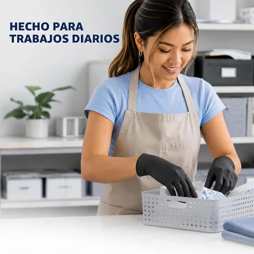 Vista 4 de ForPro Disposable Vinyl Gloves, 3.9 Mil, Powder & Latex-Free, Food Safe Negro