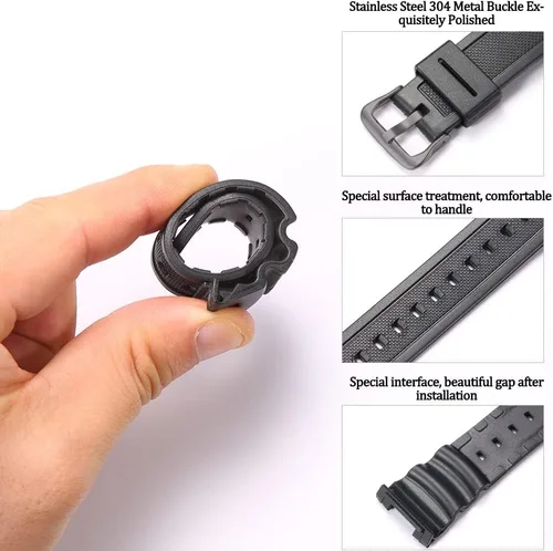 Vista 3 de Reemplazo de la correa de reloj de resina para Casio SGW-100 Correa de reloj deportivo impermeable
