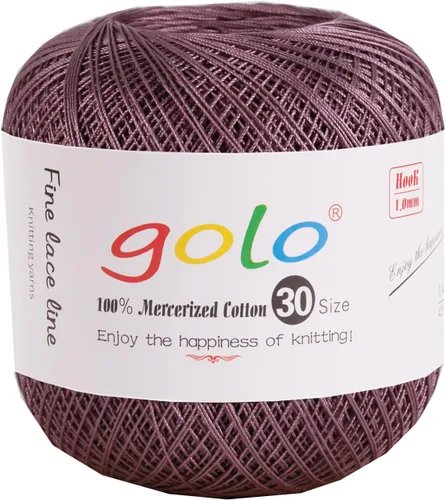 Vista 60 de Golo 3 bolas de hilo de ganchillo tamaño 30, hilo de bordar y lana para tejer a mano para calados 045 000-045 Rojo Caliente