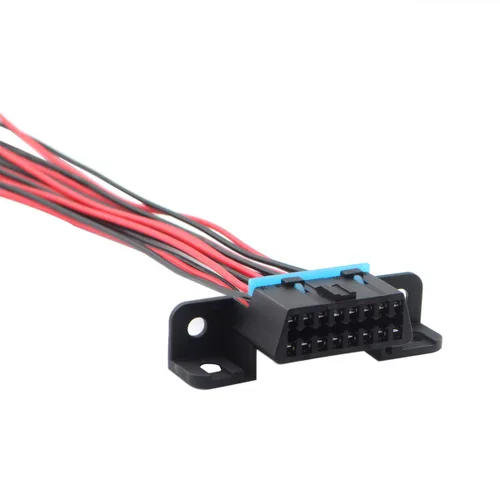 Vista 3 de iKKEGOL OBD II J1962F OBD2 - Conector hembra de 16 pines, puerto de salpicadero, cable estañado abierto, coleta, cables completos, bricolaje