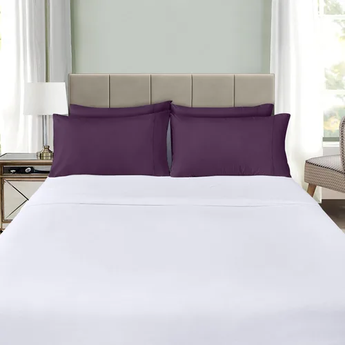 Vista 7 de Utopia Bedding - Paquete de 4 fundas de almohada con cierre de sobre, tela de microfibra cepillada suave, resistentes al encogimiento y a la Morado