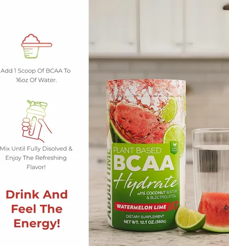 Vista 6 de About Time BCAA - Polvo de hidratación con L-glutamina y electrolitos, sin OMG, sin gluten, fruta de monje, agua de coco, 20 porciones