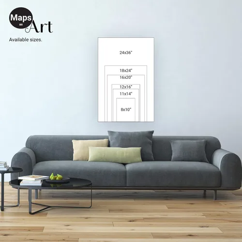 Vista 7 de Vermont Map Print, Blueprint Wall Art Poster, VT Decor, US State Maps