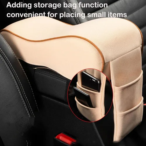 Vista 5 de Cojín para reposabrazos de automóvil, almohada para reposabrazos de consola central automática, consola de espuma viscoelástica con soporte