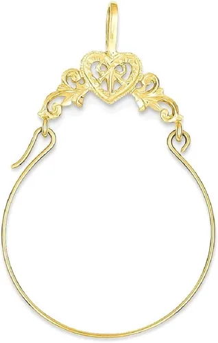 Vista 9 de IceCarats Collar de corazón de filigrana antigua de oro amarillo de 14 quilates con colgante de amor
