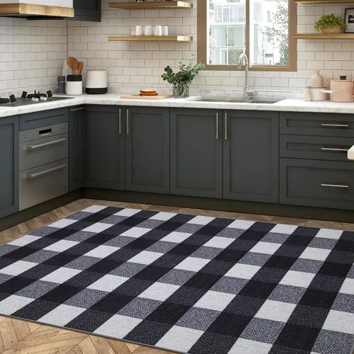 Vista 32 de Ottomanson Alfombras de 5 x 6 pies 6 pulgadas para sala de estar, alfombra de área para dormitorio, antideslizante, duradera y grande para zonas