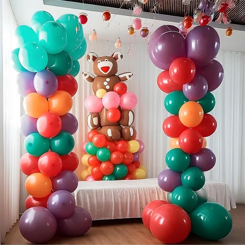 Vista 6 de Lechay - Juego de 2 soportes de columna para globos, juego de soporte ajustable para globos de 6.6 pies con base telescópica para baby shower, boda