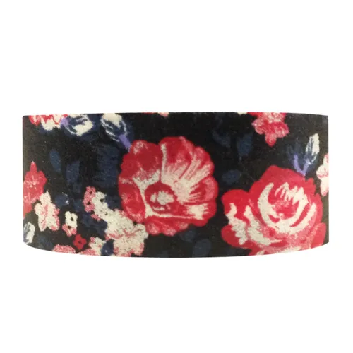 Vista 5 de Wrapables Floral & Nature - Cinta adhesiva japonesa Washi, flores felices negras