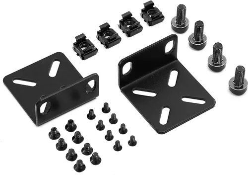 Vista 8 de MokerLink Kit de montaje en rack para interruptores de 12.6 pulgadas, distancia de orificio ajustable de 0.551-1.181 in, montaje de un estante