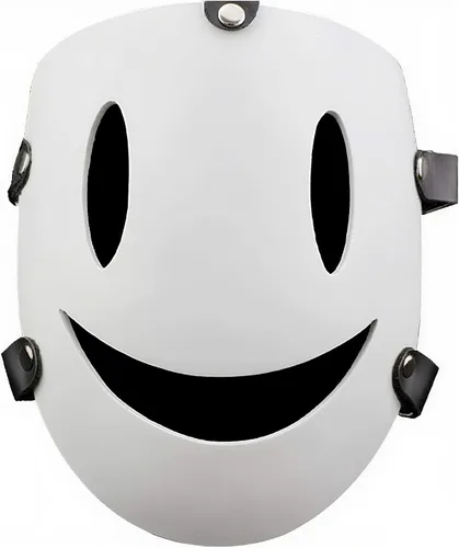 Vista 8 de Máscara sonriente de resina de anime blanco para adultos, con correa ajustable, accesorios para disfraz de Halloween o cosplay