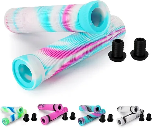 Vista 9 de Empuñaduras para patinete - Empuñaduras mixtas de color para manillar de MTB y BMX Empuñaduras suaves de 145 mm para patinete de maniobras