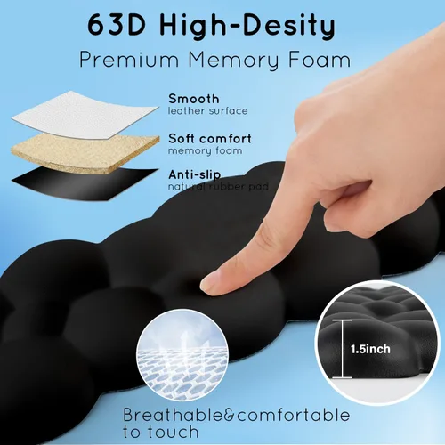 Vista 4 de Reposamuñecas Cloud para teclado de computadora con base antideslizante, extensión ergonómica de espuma viscoelástica para muñecas para escritura