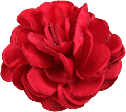 Vista 7 de Huralona 10 flores de cinta de satén para manualidades, lazo, boda, diciembre, vintage, flores de tela, rosas artificiales para tocado, apliques