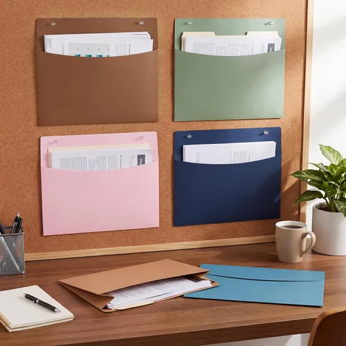Vista 7 de Newtay Organizador de archivos con bolsillos de pared de gran tamaño, 24 Color mousse moca