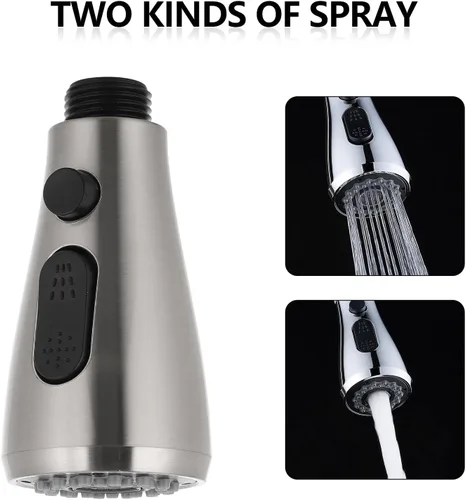 Vista 7 de DOITOOL Grifo de cocina de repuesto con cabezal rociador extraíble, boquilla universal para fregadero, rociador de grifo de agua, fácil de instalar