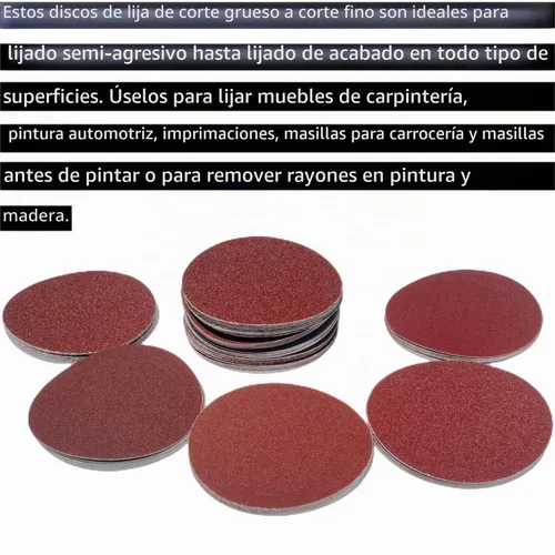Vista 7 de 60 discos de lijado PSA de 6 pulgadas, 10 de cada uno de 80, 100, 120, 180, 240, 400, grano, 6 pulgadas, discos de papel de lija autoadhesivos