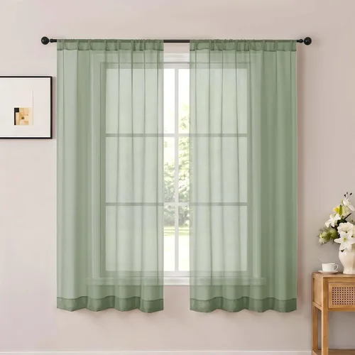 Vista 65 de OWENIE White Sheer Curtains 96 Inches Long 2 Panels for Living Room 52 Wide
