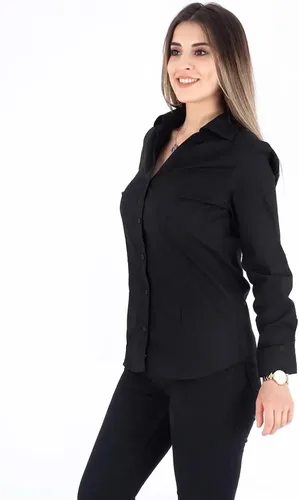Vista 2 de Sofia's Wardrobe Camisa con botones para mujer, 100% algodón, blusa casual de manga larga