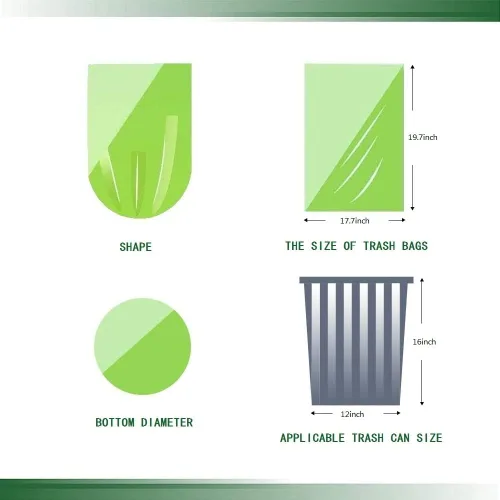 Vista 5 de Bolsas de basura pequeñas, bolsas de basura biodegradables extragruesas de 2.6 galones, bolsas de basura degradables y reciclables para cocina