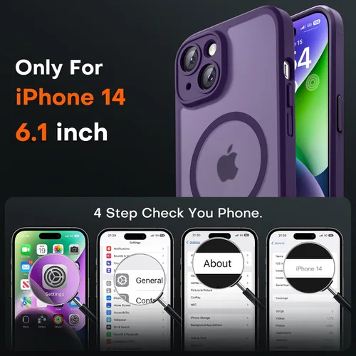 Vista 275 de TOCOL Funda para iPhone 11, compatible con Magsafe, protección completa de cámara, imanes integrados, protección contra caídas, funda translúcida