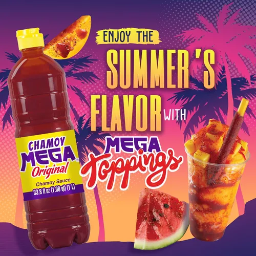 Vista 3 de Salsita de chamoy, salsa mega chamoy, 33.5 oz