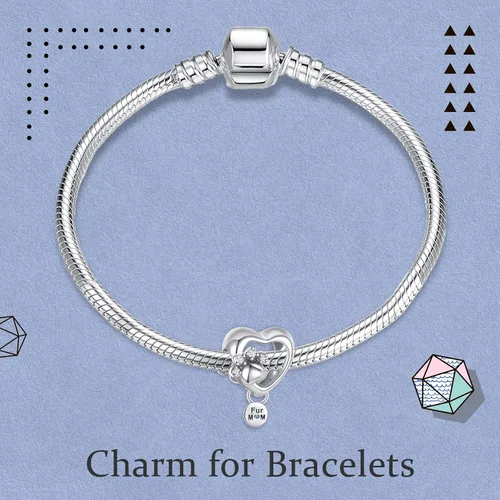 Vista 4 de Annmors Silver Charms for Bracelets 925 Sterling Dragonfly Family Heart Love Dangle for Women Bracelet & Necklace Pendant