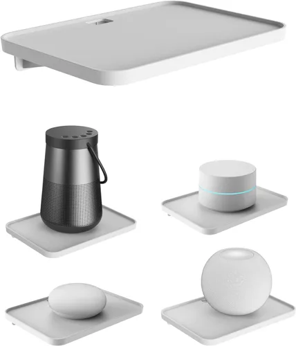 Vista 7 de Soporte de pared para Google WiFi, compatible con sistema WiFi Deco/Eero/Nest, compatible con soporte de montaje de altavoz inteligente para Negro