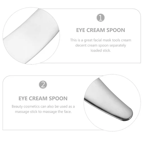 Vista 4 de Beaupretty Espátulas cosméticas Máscara de crema facial Cuchara Stick Maquillaje de acero inoxidable Cuidado de la piel Crema facial Cuchara