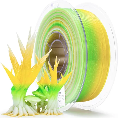 Vista 25 de ZIRO - Rápido cambio de color PLA, filamento translúcido multicolor de 1.75mm, material para impresión 3D, carrete de 1kg, precisión dimensional