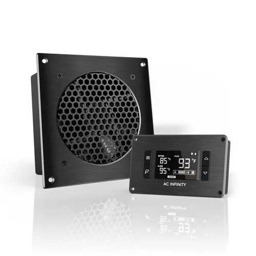 Vista 5 de Kit de ventilador de refrigeración para armarios, para sistema de cine en casa o receptor de AV, de AC Infinity, AI-CFS80BA