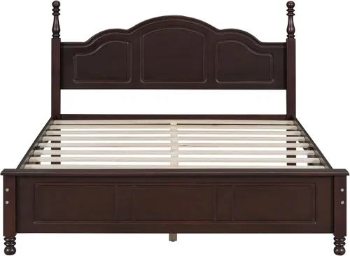 Vista 7 de Harper & Bright Designs Cama de plataforma tamaño Queen con cabecero, marco de cama de madera de estilo retro con soporte de listones, camas