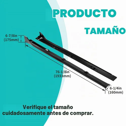 Vista 7 de KUAFU Extensión de Falda Lateral de Repuesto Compatible con Honda Civic 2016-2021 de 4 Puertas Sedán (Incluyendo Modelo Si) Estilo Type-R Protector