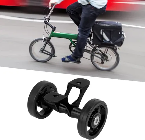 Vista 5 de Zunate Easywheel - Ruedas traseras dobles para bicicleta plegable Brompton, montaje de rodillo de extensión de guardabarros de bicicleta, aleación