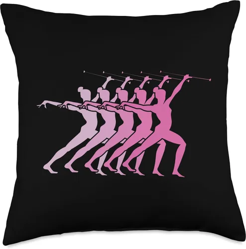 Vista 4 de Baton Twirling Majorettes Cute Baton Design Baton Twirlers Retro Throw Pillow, 16x16, Multicolor