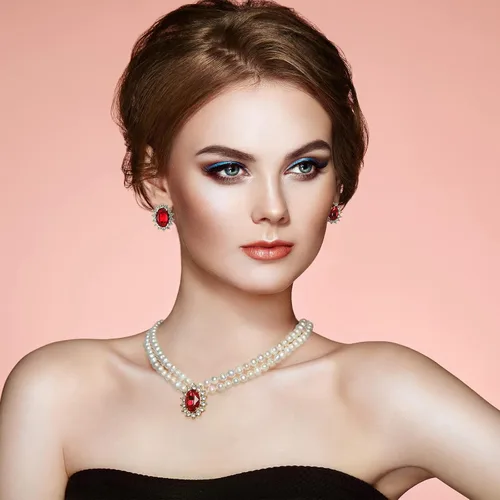 Vista 5 de Sisslia Juego de joyas de perlas para el día de San Valentín, collar de perlas de agua dulce, conjuntos de joyas para mujer, cadena en capas, collar