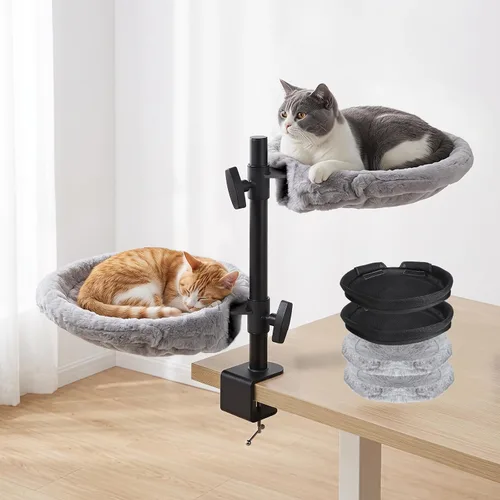 Vista 10 de Topmart Cama de escritorio para gatos con rotación de 360° y altura