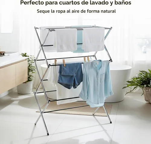 Vista 4 de Displays By Jack Secadora de ropa plegable portátil, estante de secado plegable para ropa, lencería, toallas, ropa de cama, ropa de cama