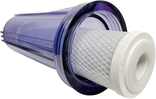 Vista 2 de IPW Industries 2 filtros de agua de ósmosis inversa de bloque de carbono CC-10-CA y cartucho de filtro CCI-10CLW NPT de 1/4 "para Water Pur