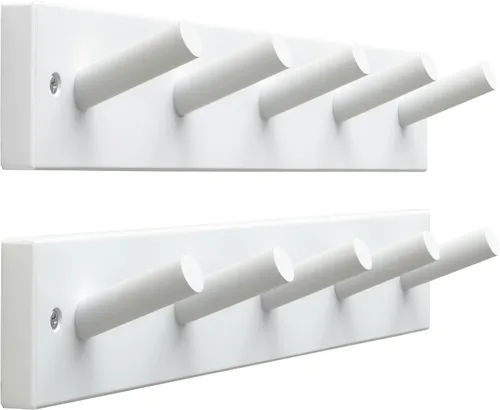 Vista 9 de SKOLOO Perchero de Pared de Bambú Montado en la Pared, 16 Pulgadas de Agujero a Agujero, 5 Clavos de Bambú para Pared para Colgar Ropas, Batas