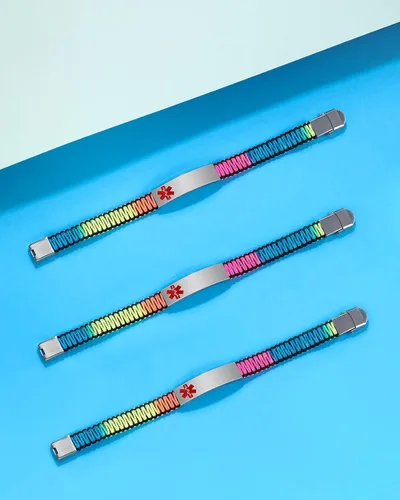 Vista 6 de JF.JEWELRY Pulsera de alerta médica para mujeres T1D T2D Pulsera de identificación de alerta médica para diabetes y epilepsia para niñas y niños