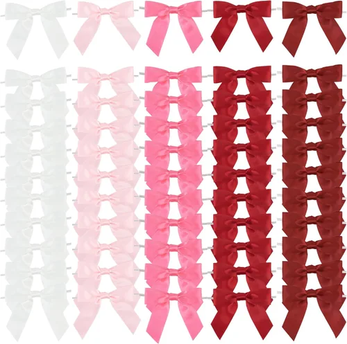 Vista 16 de AIMUDI Lazos de otoño de 5 colores, lazos de satén de color naranja quemado prefabricados de 3.5 pulgadas para Acción de Gracias, Halloween, boda