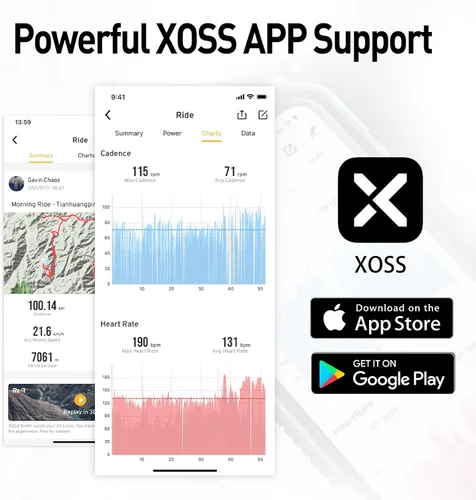 Vista 5 de XOSS Vortex - Sensor de cadencia/velocidad ANT+/Bluetooth 4.0, para exteriores/interiores, inalámbrico, IPX7, modos duales, para bicicleta, sensor