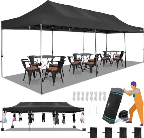 Vista 20 de COBIZI Tienda de campaña desplegable de 6.6 x 6.6 pies, toldo resistente, fácil de instalar, impermeable, para exteriores, fiestas, playa, jardín