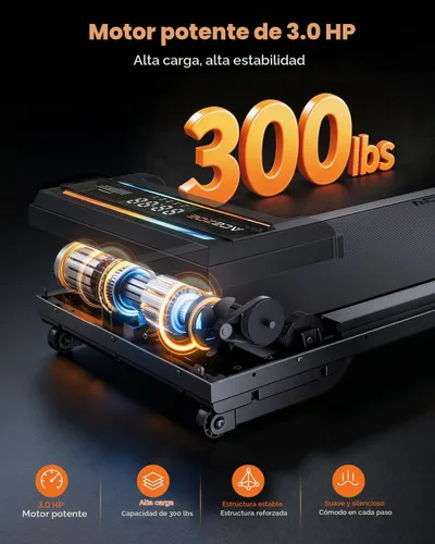 Vista 5 de Caminadora con 15% de inclinación automática, caminadora debajo del Black with Blue & Orange