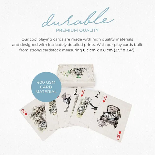 Vista 9 de Serenity Fair Alice's Adventures in Wonderland - Baraja de 54 cartas únicas (beige)