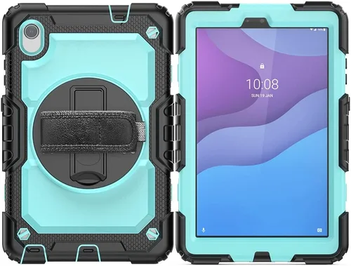 Vista 8 de Funda para Lenovo Tab M8 HD 8 pulgadas TB-8505F/8505X/8705F con protector de pantalla de grado militar a prueba de golpes resistente caso con Negro