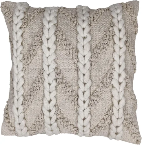 Vista 13 de Trade Star Funda de almohada Kilim de 100% algodón, estilo bohemio, copetudo, funda de almohada del suroeste, funda de cojín decorativa tejida a