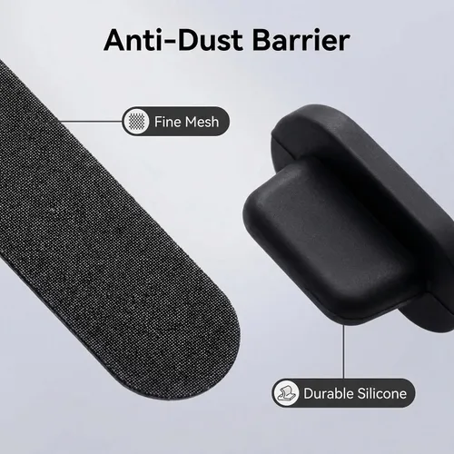 Vista 3 de Kit de cubierta antipolvo para enchufe y altavoz, protector universal de puerto de carga USB-C y juego de malla de altavoz para teléfono con cepillo